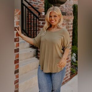 Impressions Olive Top with open back